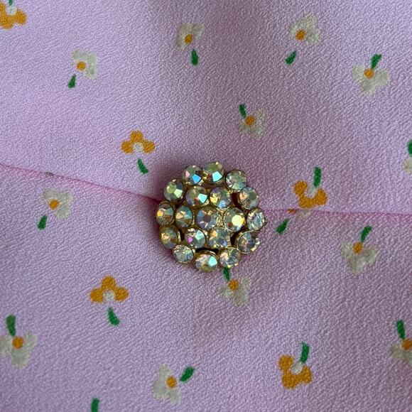 VTG Handmade Bridgerton Soft Girl Regency Empire Waist Floral Maxi Dress Pink - Picture 6 of 7